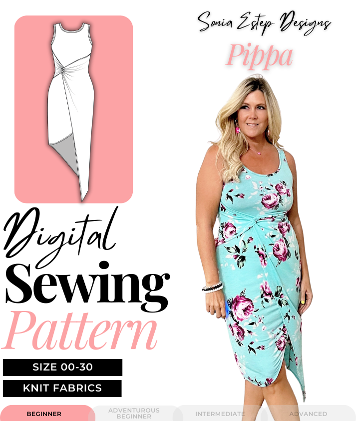 Pippa Wrap Dress Sewing Pattern (PDF) - Designer Stitch