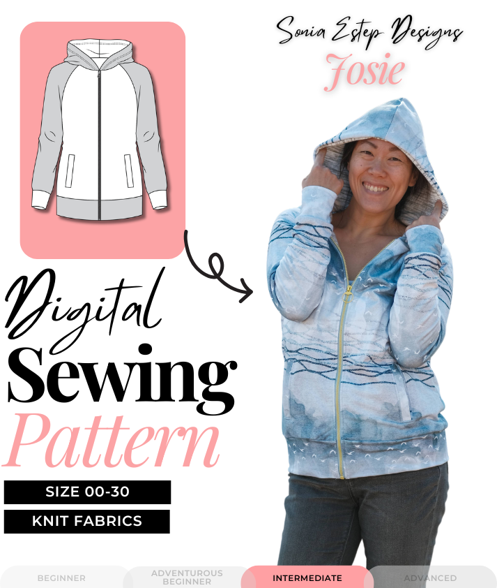 Josie Sewing Pattern | Women's Full Zip Hoodie PDF Pattern – Sonia
