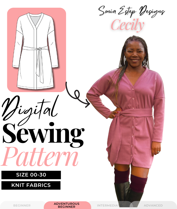 Cecily Dolman Dress Sewing Pattern | PDF Knit Dress