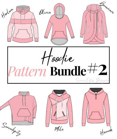 Hoodie Pattern Bundle #2: Harlowe, Olivia, Genevieve, Serendipity, Mila, Hannah