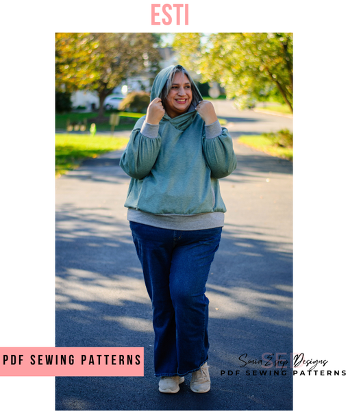 Esti Colorblocked Raglan Hoodie PDF Sewing Pattern
