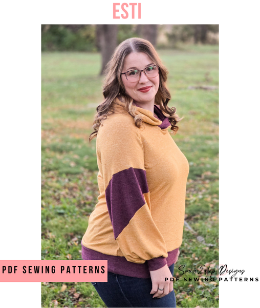 Esti Colorblocked Raglan Hoodie PDF Sewing Pattern