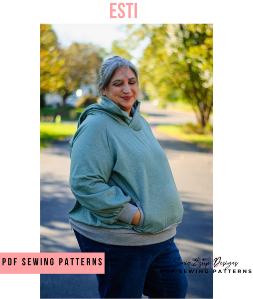 Esti Colorblocked Raglan Hoodie PDF Sewing Pattern