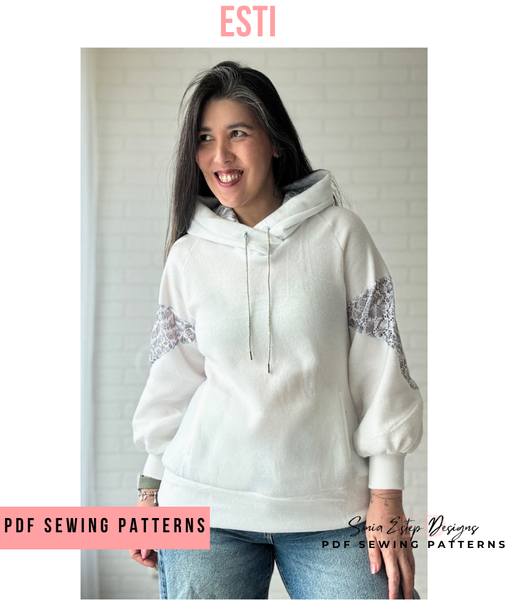 Esti Colorblocked Raglan Hoodie PDF Sewing Pattern