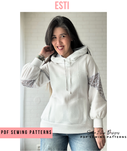 Esti Colorblocked Raglan Hoodie PDF Sewing Pattern