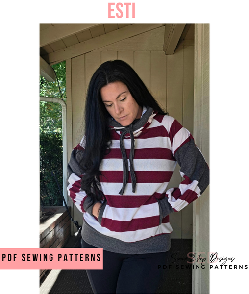 Esti Colorblocked Raglan Hoodie PDF Sewing Pattern