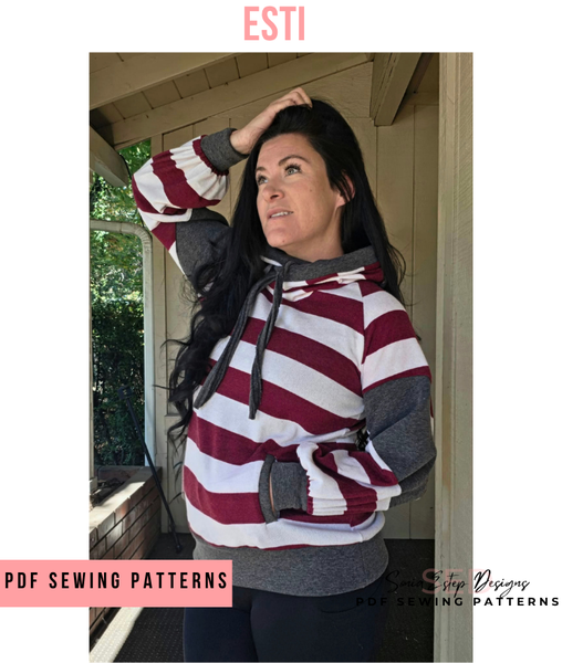Esti Colorblocked Raglan Hoodie PDF Sewing Pattern