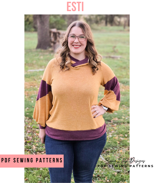 Esti Colorblocked Raglan Hoodie PDF Sewing Pattern