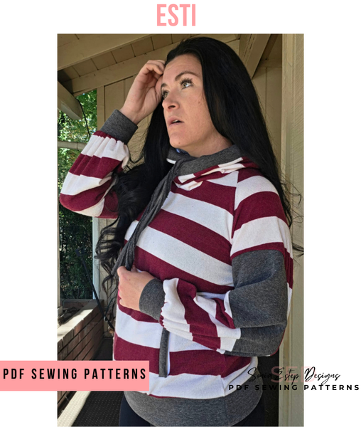Esti Colorblocked Raglan Hoodie PDF Sewing Pattern